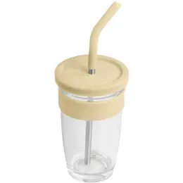 Kooshty Slurp Glass Kup & Straw Cream